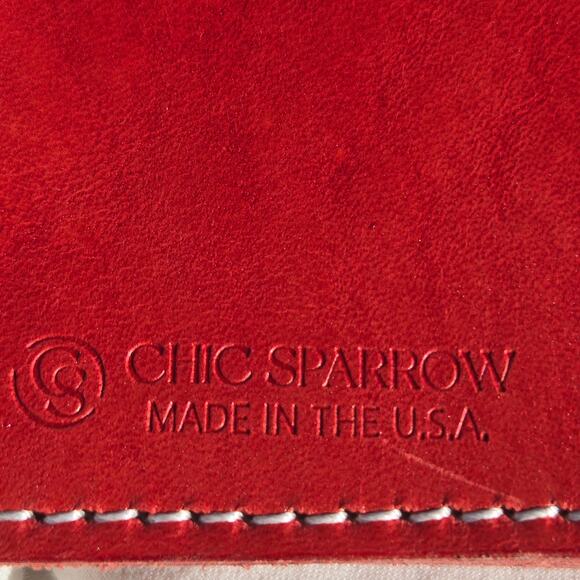 Chic Sparrow Journal Cover Dark Red Leather Made in the USA Travelers Book - Picture 3 of 8